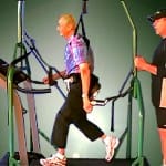 Therapeutic and fitness exercise for seniors or geriatric patients on the GlideTrak Body Unweighted Gait Trainer
